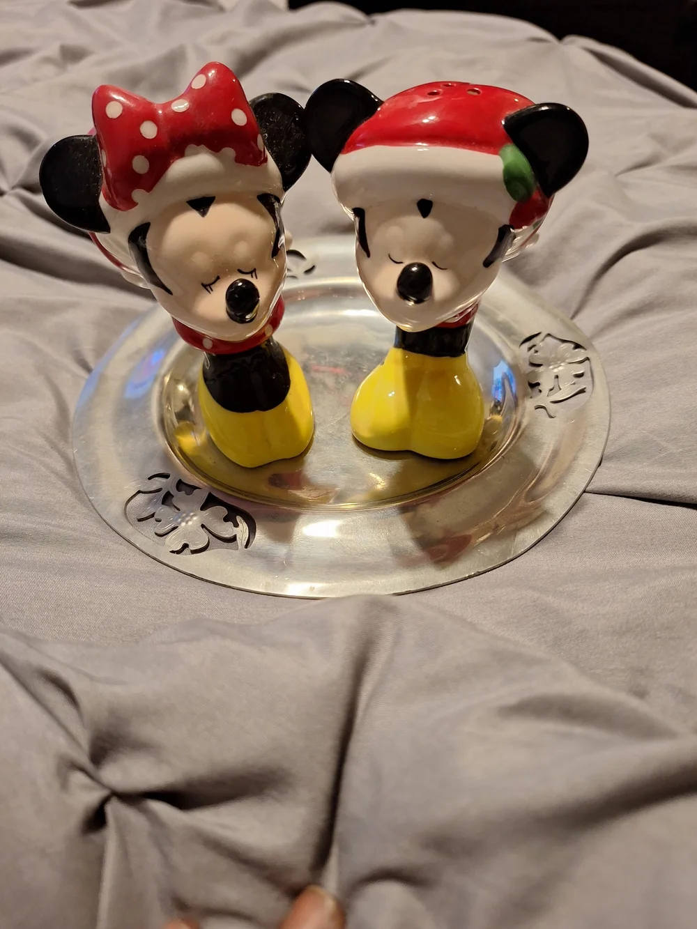 Ceramic Holiday Mouse Salt and Pepper Shakers - Red, Black, Yellow